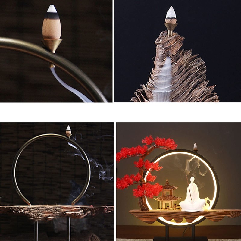 NentMent Incense 6 Pack Backflow Incense Holder Base Protector Ash