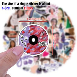 TYXHXTF 100 Pack Olivia Stickers, Scrapbook Stickers, Pop Singer Decal, Waterproof Stickers, Cute Aesthetic Trendy Music Stickers for Water Bottles Book Skateboard Laptop Suitcase Guitar, Teens Adults