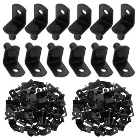 Swpeet 60 Pcs L-Shelf Pins, 6mm Black Support Pegs with Hole, Plated Steel Shelf Holder Pins Bracket Cabinet Clips Holder for Shelf Holes on Bookcase, Cabinets and Entertainment Centers