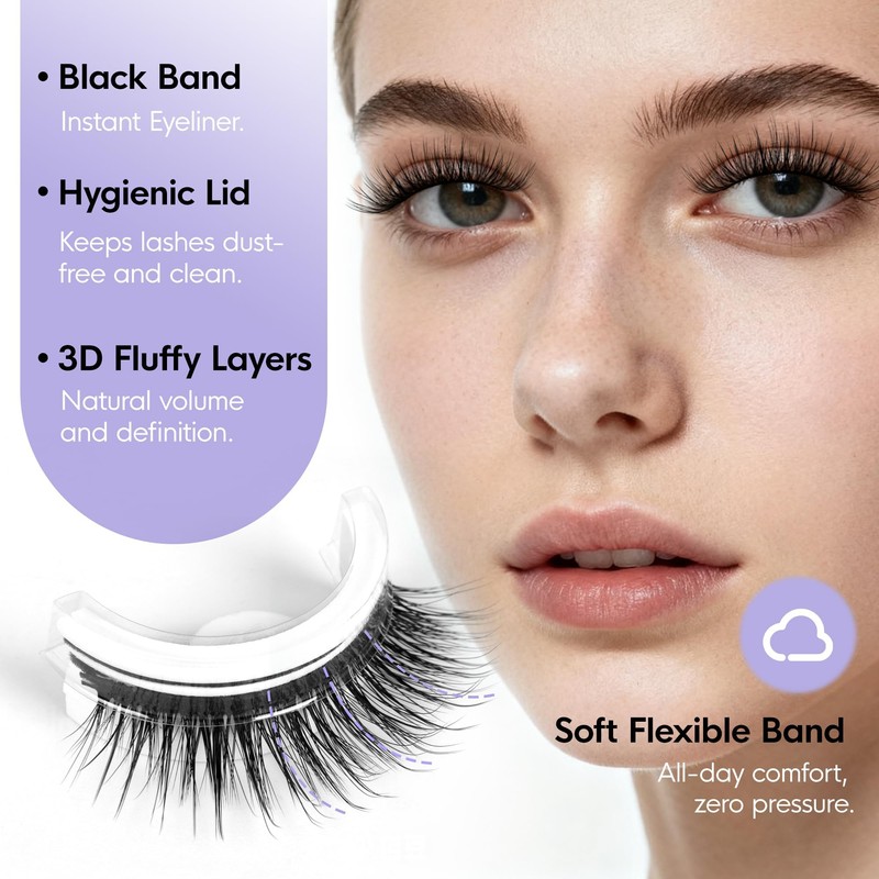Self Adhesive Eyelashes Pre Glued Lashes 5 Pairs H39