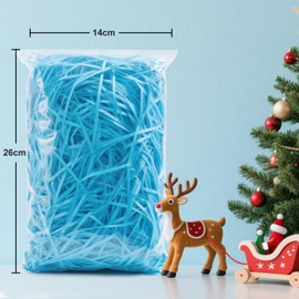 500g Blue Shredded Tissue Paper for Gift Boxes Stuffing, Hampers Filling and Packaging Filler, Soft Shreds Raffia Paper Suitable Party Easter Christmas Father's Day