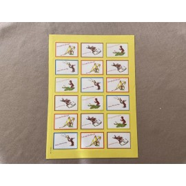 Curious George Stickers~Sheet Is 11” X 7 1/2” ~Includes 18 Assorted Stickers~New