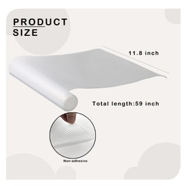 Daixers Shelf Liner,Cabinet Liners,Drawer and Refrigerator Liner Washable Fridge Liner for Home Kitchen Accessories 11.8 * 59 Inch (Clear)