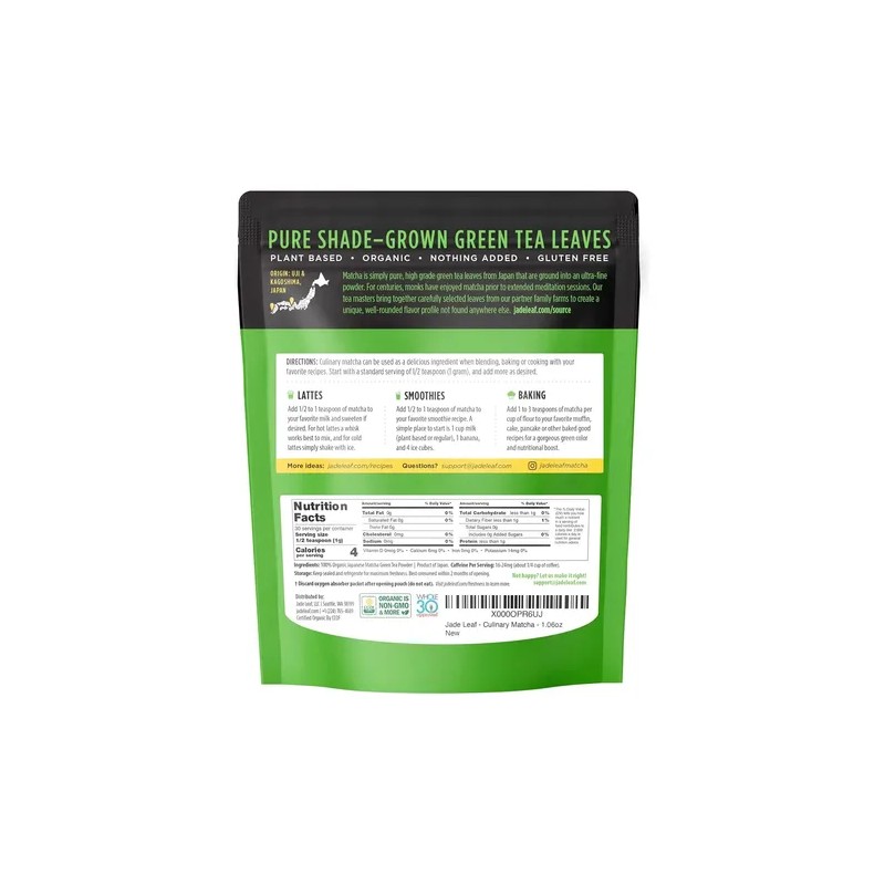 Jade Leaf - Polvo De Té Verde Matcha Orgánico
