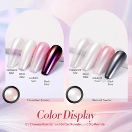 Polvo de uñas iridiscente Born Pretty Aurora – Brillo espejo multicolor, 2 cajas