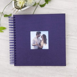 10 x 10 Inch DIY Scrapbook Photo Album with Cover Photo 80 Pages Hardcover Craft Paper Photo Album for Guest Book, Anniversary, Valentines Day Gifts (Purple, 10 x 10 inch)