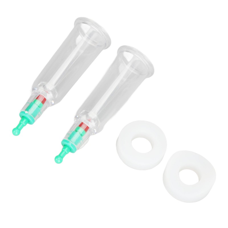 2pcs Finger Cupping Therapy Cups with Silicone Flat Elbow Rings