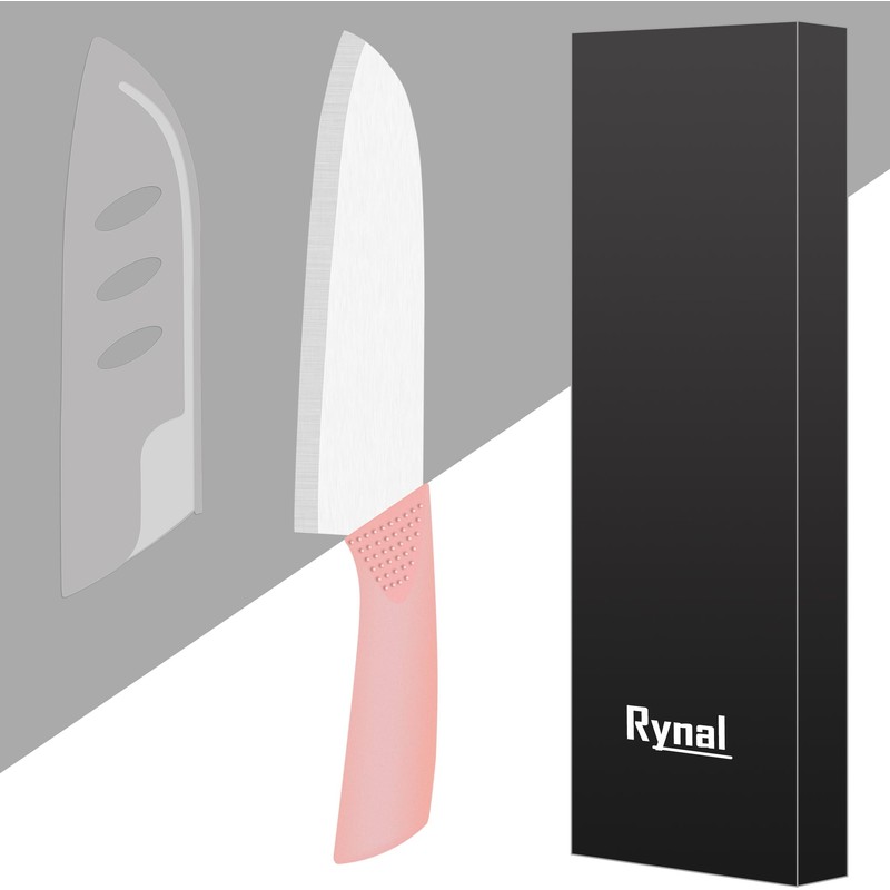 Rynal Ceramic Knife Santoku Knife Meats Fruits Vegetables Knife -