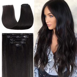 Tess Hair Extensions Clip In Blonde,Clip In Hair Extension 5 Pieces Remy Blonde Straight Natural Real Human Hair Pieces for Womens/Girls(#60,16Inch)