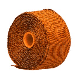Exhaust Heat Wrap Insulation Tape Glass Fiber Alloy Steel Tie for Car Motorcycle Performance Boost Heat Reduction (Orange)