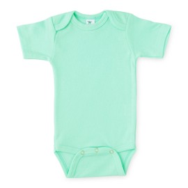 Laughing Giraffe Baby Blank Short Sleeve Unisex One Piece Bodysuit (0-3 Months, Mint)
