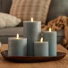 Luminara Seaglass Rechargeable Flameless LED Candle, Silver Blue 3" x