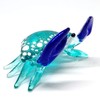ZOOCRAFT Blown Glass Blue Crab Figurine Handmade Miniature Ornament Aquarium
