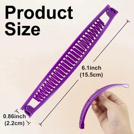 8Pcs Banana Hair Clips, Non-Slip Hair Claws for Women, 8 Colors