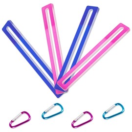 Mtuiewo 4 Pcs Reinforced Acrylic Mahjong Line Finder, Mahjong Rules Helper Reader for Quick Rule Reference, Pink and Blue with Metal Buckle for Travel