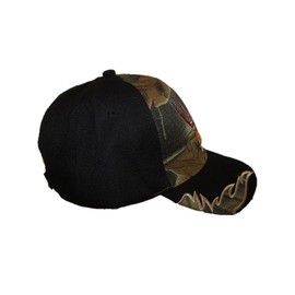 AES The Buck Stops Here Hunting Deer Black Back Camouflage Embroidered Cap Hat