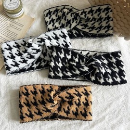 New Plaid Wool Wide Headband for Women - Sports & Face Wash Hair Band Free Size/Light Khaki 15ea