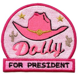 Dolly For President Patch Southern Western Cowgirl Embroidered Iron On