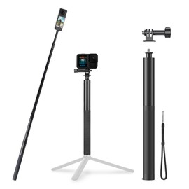 BRDRC 53" Invisible Selfie Stick for Insta360 X5 X4, Extended Monopod Pole Heavy Duty Solid Compact for Insta 360 X5 X4 X3 X2 X Accessories (with Go Pro Adapter and Wrist Strap)