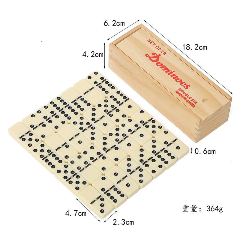 Double 6 Dominoes Set for Family Game Night – 28-Tile
