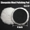 PHITUODA 8 Pcs Wool Polishing Pad 4 Inches Soft Sheepskin