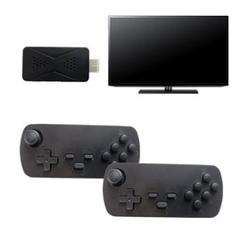 Extreme Mini Game Box with 3000+ Classic Games Babibubary Plug and Play Game Console with 2 Wireless Controller Retro Game Stick 32 bit with 8 emulators for TV Great Gift for Adult Kids