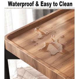 GTIWROTN Square Side Tables Living Room, 2-Tier Couch Wood end Table, 20 inch Walnut end Tables for Bedroom, Bed Side Table with Metal Frames (Walnut)