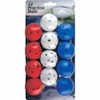 Intech Practice Balls with holes, 12 Pack (Red/White/Blue)