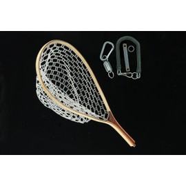 Kingfisher Fishing for Fly Fishing Landing Net Wooden Frame Trout Fishing Net Soft Rubber Mesh