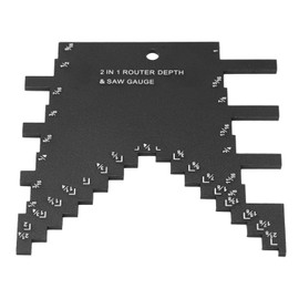 Step Depth Gauge 2 in 1 Aluminum Alloy Accurate Laser Markings Gauge for Router Table Saw Black