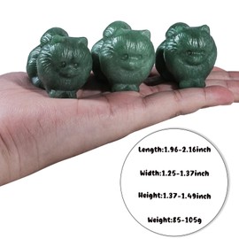 mookaitedecor Green Aventurine Crystal Cat Ornament Green Cat Figurine Cat Gifts for Cat Lovers, Carved Healing Crystal Animal Cute Cat Statue Kitten Room Decor 50-55mm Cat Themed Gifts for Women Men