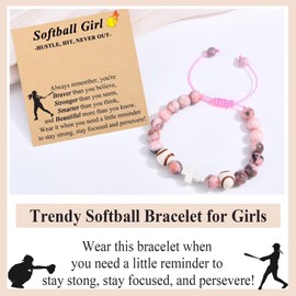 OAVOOK Softball Gifts for Girls Softball Bracelets Teen Girls Team Gifts for Daughter, Granddaughter, Coach, Friend Birthday/Christmas/Graduation Gifts