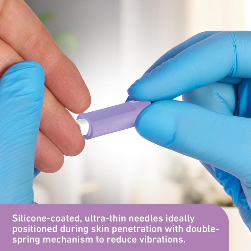 GLUCO-CARE Safety Lancets 30G x 1.8 mm, Contact Activated Lancing