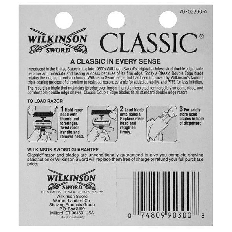 Wilkinson Sword Classic Double Edge Razor Blades- (Pack of Two)