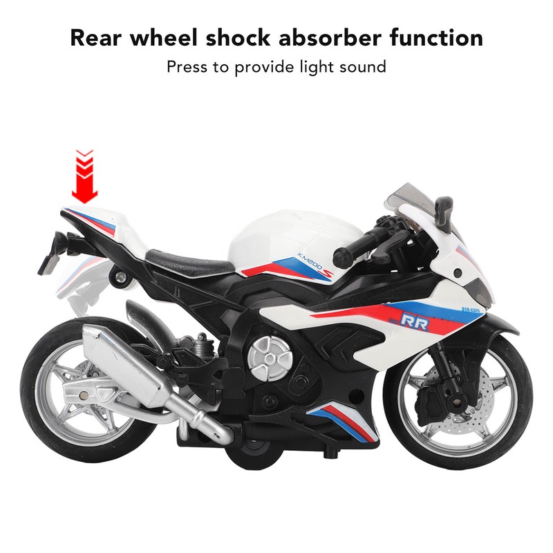 Kids Pull Back Motorcycle Toy Sound Light Effects High Simulation