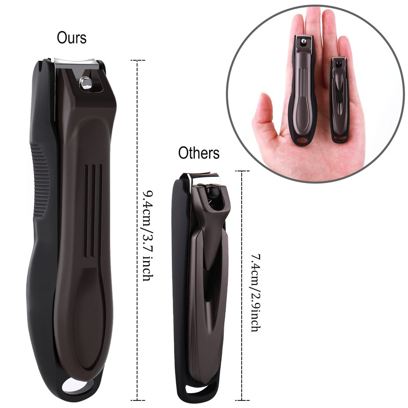GLAMFIELDS Nail Clippers with No Splash Storage Box, Large Fingernail