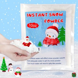 Blvochnnt 10oz Instant Snow Powder,Add Water Grows to 100x,Make 10 Gallons of Fake Snow,Christmas Tree Artificial Snow Decor Crafts for Sensory Activity Winter Holiday Party Supplies