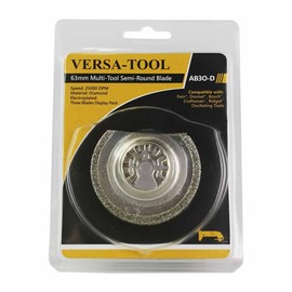 3 Pack Semi-Circular Diamond Oscillating Multi Tool Saw Blades Compatible with Multimaster Craftsman Ridgid Ryobi - AB3O