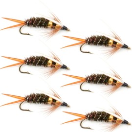 The Fly Fishing Place Double Bead Prince Nymph Fly Fishing Flies - Trout and Bass Wet Fly Pattern - 6 Flies Hook Size 8