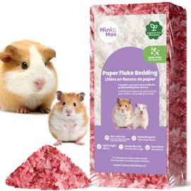 mini&moe Hamster Bedding: Moisture Absorbent and Dust-Free Natural Paper Small Pet Bedding - for Guinea Pigs, Hamsters, and Rabbits, 12 Liters