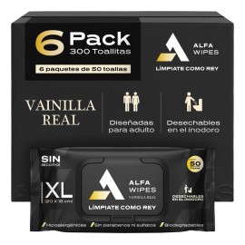 Toallitas Humedas Vainilla Real Alfa Wipes 6pack (300 Toall)