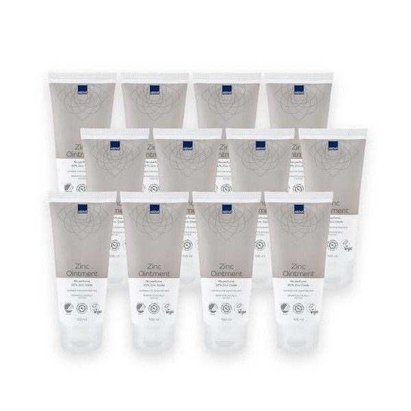 ABENA Zinksalbe 100ml, 12 PACK, Schutzcreme mit Barriereeffekt f√ºr die