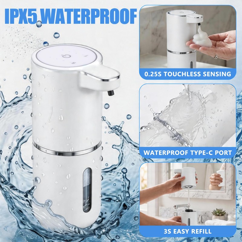 ZLPTEAM 2-Pack Automatic Foam Soap Dispenser – USB Rechargeable Smart