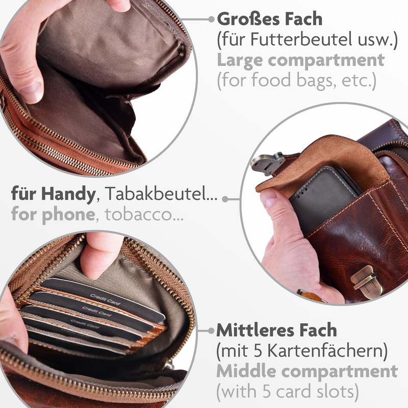 Fa.Volmer ® UrbanWalker Leather Case with Multiple Pockets | Belt