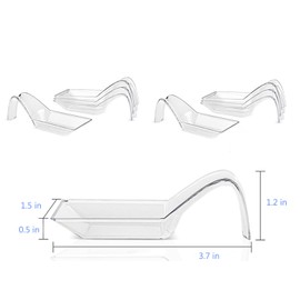 Healthcom 100 Packs Clear Dessert Plates Plastic Appetizer Plates Dessert Dishes Tasting Spoons Mini Plates Serving Plate Reusable Disposable Asian Spoons Small Catering Dessert Bowls for Party