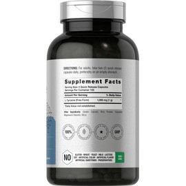 Horb?ach Horb?ach L-Tyrosine Supplement | 1000mg | 250 Capsules | Non-GMO and Gluten Free Formula