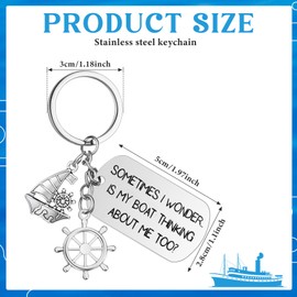 Hicarer 1 Pc Boat Owner Keychain Keys to My Thinking Boat Pendant Funny Ship Lover Gift for Fisherman shipowner Christmas gift