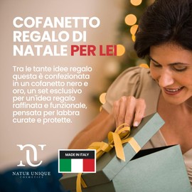 Kiss Collection Natur Unique - Gift Box Christmas Women Black and Gold, Perfect as a Gift for Mother with Intensive NoAge & Lip Scrub-NoAge | Set Antiage Lips | Gift for Women Elegant