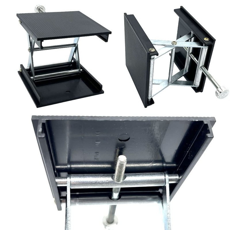 BizDez Lift Table, Lab Jack, Plastic Top Plate, Aluminum Material,