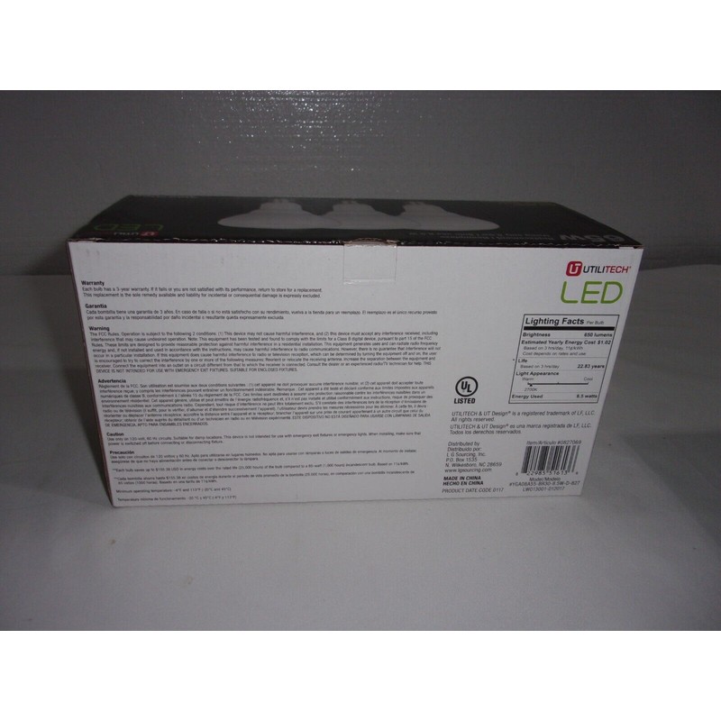 UTILITECH 3-Pack 65W Equivalt Dimmable Soft White BR30 LED Flood